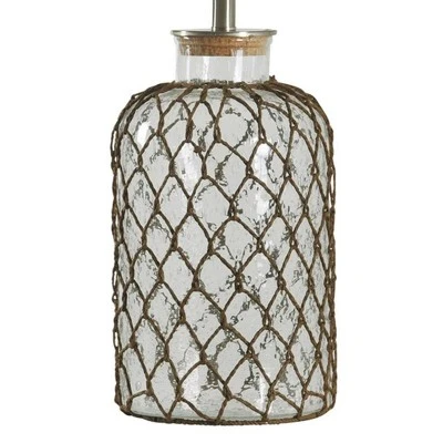 30" 3-way Seeded Netted Rope Glass Table Lamp - StyleCraft 2 30" 3-way Seeded Netted Rope Glass Table Lamp - StyleCraft - Image 2