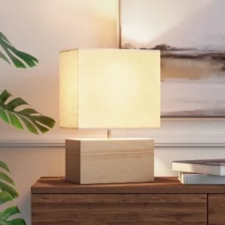 Wood Block Table Lamp Brown (Includes LED Light Bulb) - Project 62™