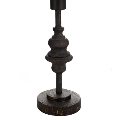 20" Metal Table Lamp with Caged Shade Black/Natural - StyleCraft 2 20" Metal Table Lamp with Caged Shade Black/Natural - StyleCraft - Image 2