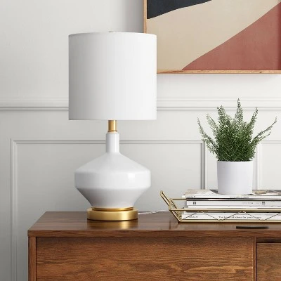 Large Assembled Genie Glass Table Lamp (Includes LED Light Bulb) White - Project 62™ 1 Large Assembled Genie Glass Table Lamp (Includes LED Light Bulb) White - Project 62™