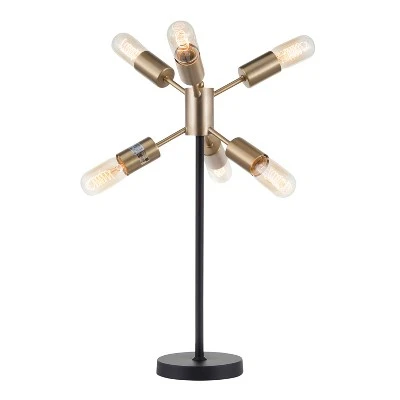 23" Spark Table Lamp Black/Antique Brass - LumiSource 1 23" Spark Table Lamp Black/Antique Brass - LumiSource