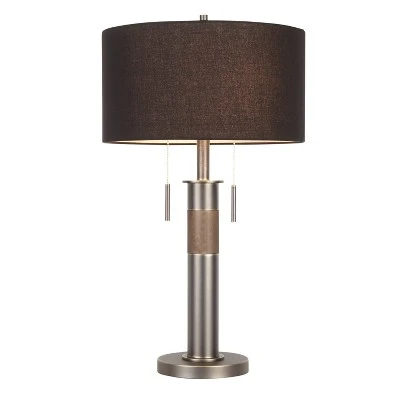 Trophy Industrial Table Lamp - Gun Metal with Black Linen Shade (Includes LED Light Bulb) - LumiSource 1 Trophy Industrial Table Lamp - Gun Metal with Black Linen Shade (Includes LED Light Bulb) - LumiSource