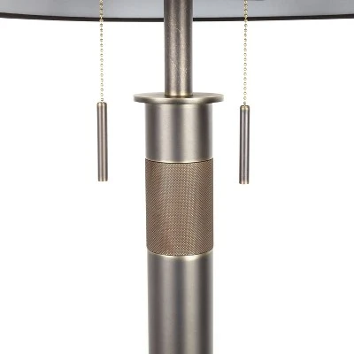 Trophy Industrial Table Lamp - Gun Metal with Black Linen Shade (Includes LED Light Bulb) - LumiSource 2 Trophy Industrial Table Lamp - Gun Metal with Black Linen Shade (Includes LED Light Bulb) - LumiSource - Image 2