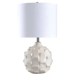 Naxos Ceramic Table Lamp White - StyleCraft