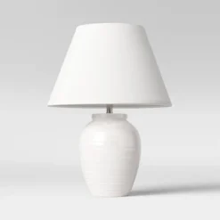 Turned Ceramic Table Lamp White - Threshold™ -Deals A Radiant Den Store unnamed file 201