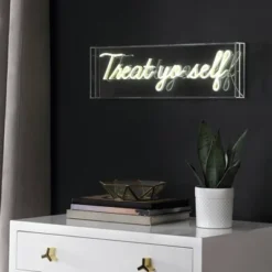 JONATHAN Y 20" Treat Yo Self Contemporary Glam Acrylic Box Pendant (Includes LED Light Bulb) Neon Yellow - JONATHAN Y -Deals A Radiant Den Store unnamed file 2147