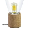 1-Light Olival Table Lamp Cork Finish with Glass Shade - EGLO
