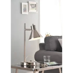 Ash Electrical Plug and USB Table Lamp Brushed Steel - Kenroy Home -Deals A Radiant Den Store unnamed file 2209