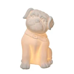 Porcelain Puppy Dog Shaped Table Lamp White - Elegant Designs