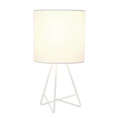 Down To The Wire Table Lamp with Fabric Shade White - Simple Designs