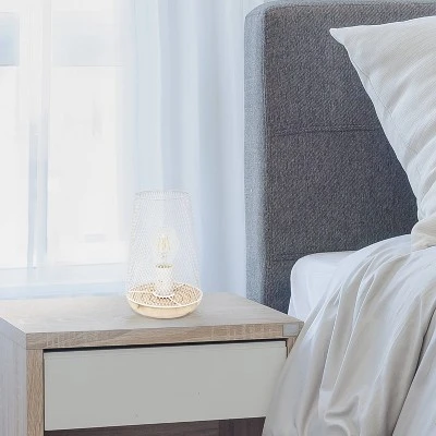 Wired Mesh Uplight Table Lamp White - Simple Designs 4 Wired Mesh Uplight Table Lamp White - Simple Designs - Image 4