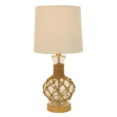 14.5" Justin Coastal Rope Lamp Clear - Decor Therapy 1 14.5" Justin Coastal Rope Lamp Clear - Decor Therapy