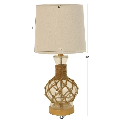 14.5" Justin Coastal Rope Lamp Clear - Decor Therapy 4 14.5" Justin Coastal Rope Lamp Clear - Decor Therapy - Image 4