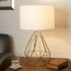10" Celeste Wire Prism Silverwood Table Lamp (Includes CFL Light Bulb) Gold - Decor Therapy