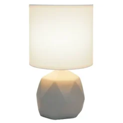 Geometric Concrete Lamp with Shade White - Simple Designs