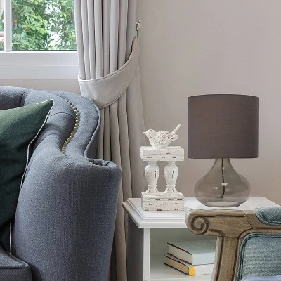 Glass Raindrop Table Lamp with Fabric Shade Gray - Simple Designs 5 Glass Raindrop Table Lamp with Fabric Shade Gray - Simple Designs - Image 5