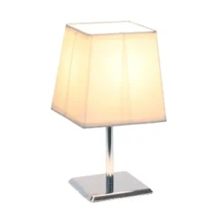 Mini Table Lamp with Squared Empire Fabric Shade White - Simple Designs