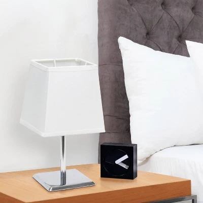 Mini Table Lamp with Squared Empire Fabric Shade White - Simple Designs 3 Mini Table Lamp with Squared Empire Fabric Shade White - Simple Designs - Image 3