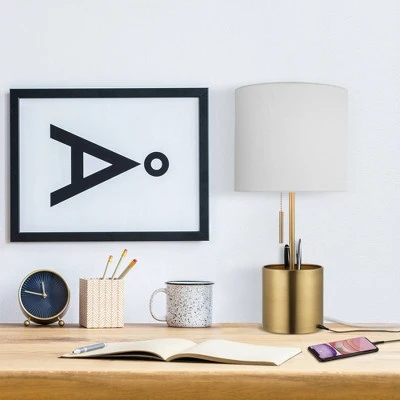 19" Pratt Table Lamp with Fabric Shade White - Globe Electric 2 19" Pratt Table Lamp with Fabric Shade White - Globe Electric - Image 2