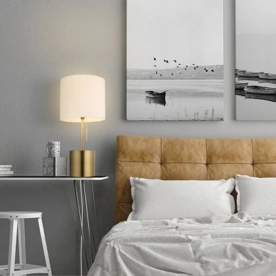 19" Pratt Table Lamp with Fabric Shade White - Globe Electric 3 19" Pratt Table Lamp with Fabric Shade White - Globe Electric - Image 3