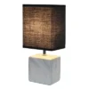 Petite Marbled Ceramic Table Lamp with Fabric Shade - Simple Designs Gray