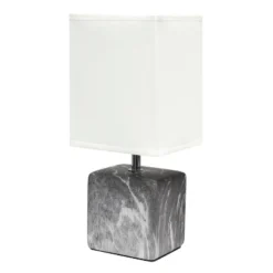 Petite Marbled Ceramic Table Lamp with Fabric Shade - Simple Designs Gray -Deals A Radiant Den Store unnamed file 2380