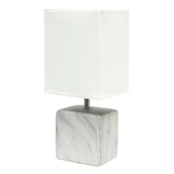 Petite Marbled Ceramic Table Lamp with Fabric Shade - Simple Designs Gray -Deals A Radiant Den Store unnamed file 2381