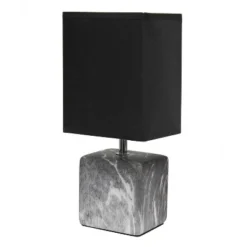 Petite Marbled Ceramic Table Lamp with Fabric Shade - Simple Designs Gray -Deals A Radiant Den Store unnamed file 2382
