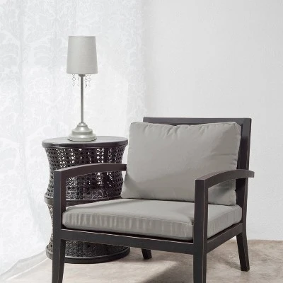 Table Lamp with Fabric Shade and Hanging Acrylic Beads Gray - Simple Designs 4 Table Lamp with Fabric Shade and Hanging Acrylic Beads Gray - Simple Designs - Image 4