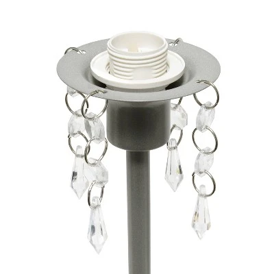 Table Lamp with Fabric Shade and Hanging Acrylic Beads Gray - Simple Designs 5 Table Lamp with Fabric Shade and Hanging Acrylic Beads Gray - Simple Designs - Image 5