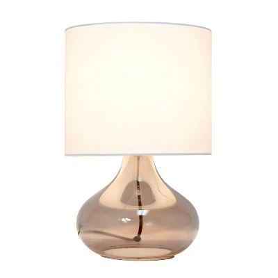 Glass Raindrop Table Lamp with Fabric Shade Smoke Gray - Simple Designs 1 Glass Raindrop Table Lamp with Fabric Shade Smoke Gray - Simple Designs
