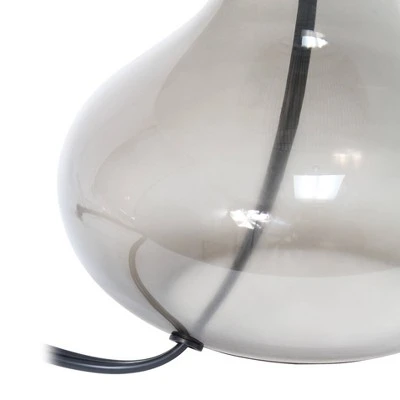 Glass Raindrop Table Lamp with Fabric Shade Smoke Gray - Simple Designs 3 Glass Raindrop Table Lamp with Fabric Shade Smoke Gray - Simple Designs - Image 3