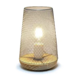 Wired Mesh Uplight Table Lamp Gray - Simple Designs