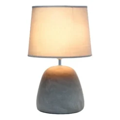 Round Concrete Table Lamp with Shade Gray - Simple Designs