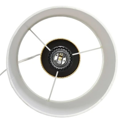 Hammered Metal Organizer Table Lamp with USB Charging Port and Fabric Shade - Simple Designs White 6 Hammered Metal Organizer Table Lamp with USB Charging Port and Fabric Shade - Simple Designs White - Image 6