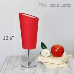 Mini Table Lamp with Angled Fabric Shade Red - Simple Designs -Deals A Radiant Den Store unnamed file 2449