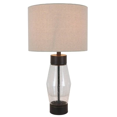 26.25" Glass and Metal Cadance Convex Table Lamp (Includes LED Light Bulb) Bronze - Decor Therapy 1 26.25" Glass and Metal Cadance Convex Table Lamp (Includes LED Light Bulb) Bronze - Decor Therapy