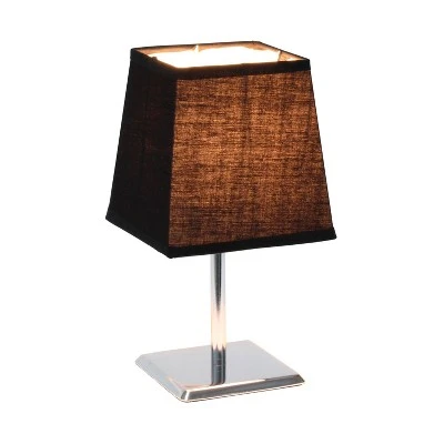Mini Table Lamp with Squared Empire Fabric Shade Black - Simple Designs 1 Mini Table Lamp with Squared Empire Fabric Shade Black - Simple Designs