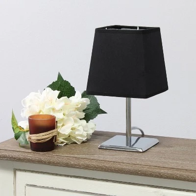 Mini Table Lamp with Squared Empire Fabric Shade Black - Simple Designs 2 Mini Table Lamp with Squared Empire Fabric Shade Black - Simple Designs - Image 2