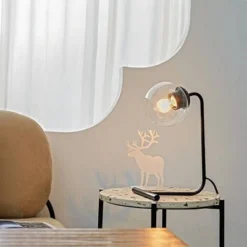 15" Livia Table Lamp with Glass Shade Matte Black - Globe Electric