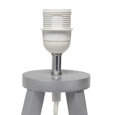 Wood Interlocked Triangular Table Lamp with Fabric Shade Black - Simple Designs 5 Wood Interlocked Triangular Table Lamp with Fabric Shade Black - Simple Designs - Image 5