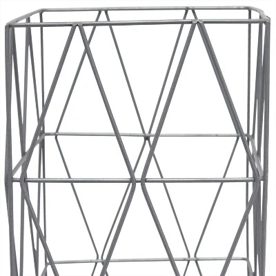 Metal Geometric Square Table Lamp Gray - Simple Designs 3 Metal Geometric Square Table Lamp Gray - Simple Designs - Image 3