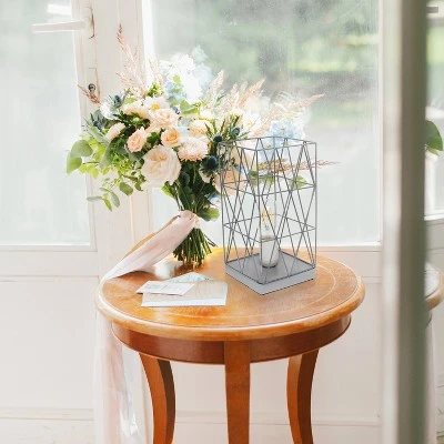 Metal Geometric Square Table Lamp Gray - Simple Designs 5 Metal Geometric Square Table Lamp Gray - Simple Designs - Image 5