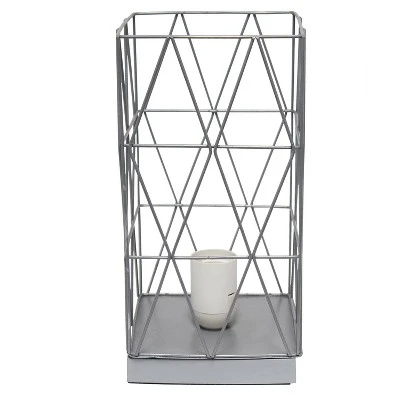 Metal Geometric Square Table Lamp Gray - Simple Designs 8 Metal Geometric Square Table Lamp Gray - Simple Designs - Image 8