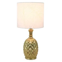 19" Modern Pineapple Table Lamp Gold Leaf - Decor Therapy