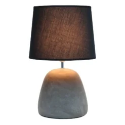 Round Concrete Table Lamp with Shade Black - Simple Designs
