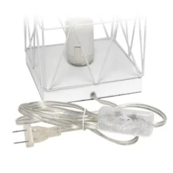 Metal Geometric Square Table Lamp White - Simple Designs -Deals A Radiant Den Store unnamed file 2550