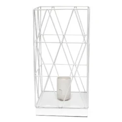 Metal Geometric Square Table Lamp White - Simple Designs -Deals A Radiant Den Store unnamed file 2552