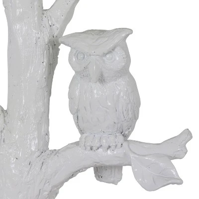 27.5" Textured Resin Owl Table Lamp Satin White - Decor Therapy 3 27.5" Textured Resin Owl Table Lamp Satin White - Decor Therapy - Image 3