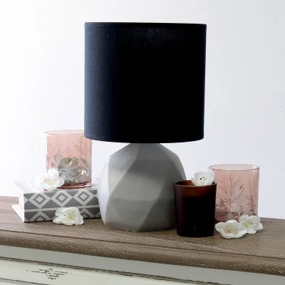 Geometric Concrete Lamp with Shade Black - Simple Designs 2 Geometric Concrete Lamp with Shade Black - Simple Designs - Image 2